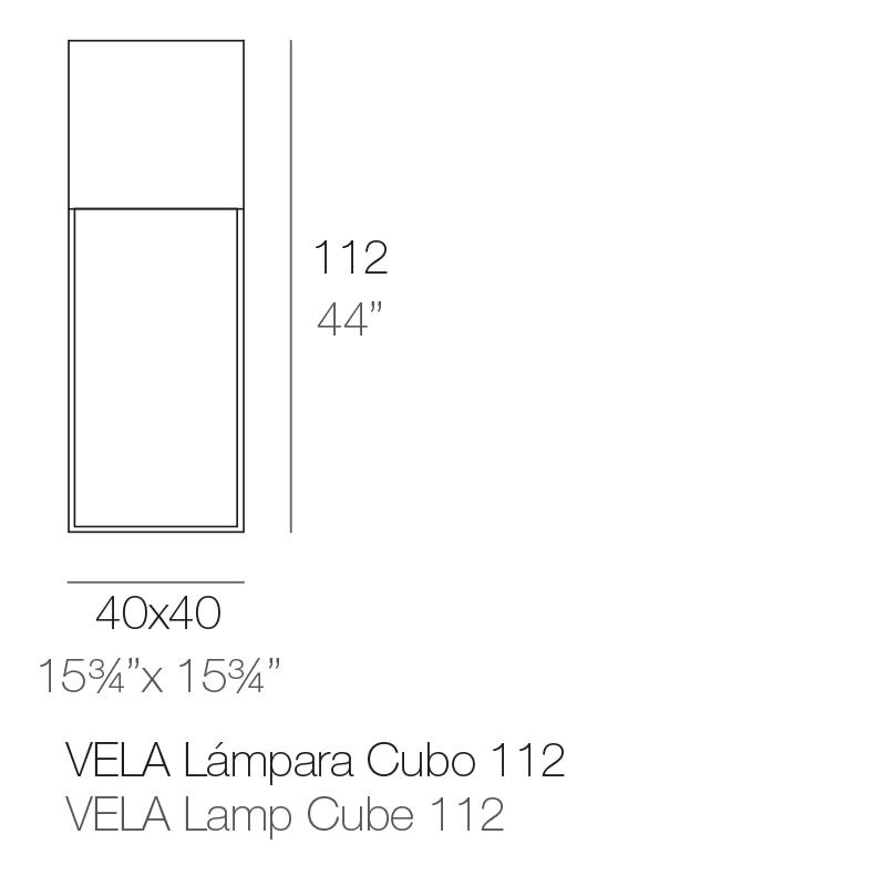  VELA CUBE LAMP 40x40x112 cm