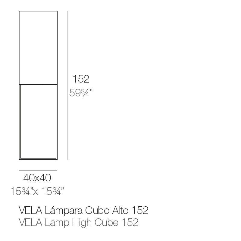 VELA HIGH CUBE LAMP 40x40x152 cm
