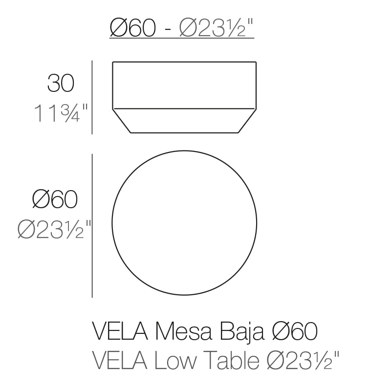 VELA ROUND COFFEE TABLE Dm. 60x30 cm