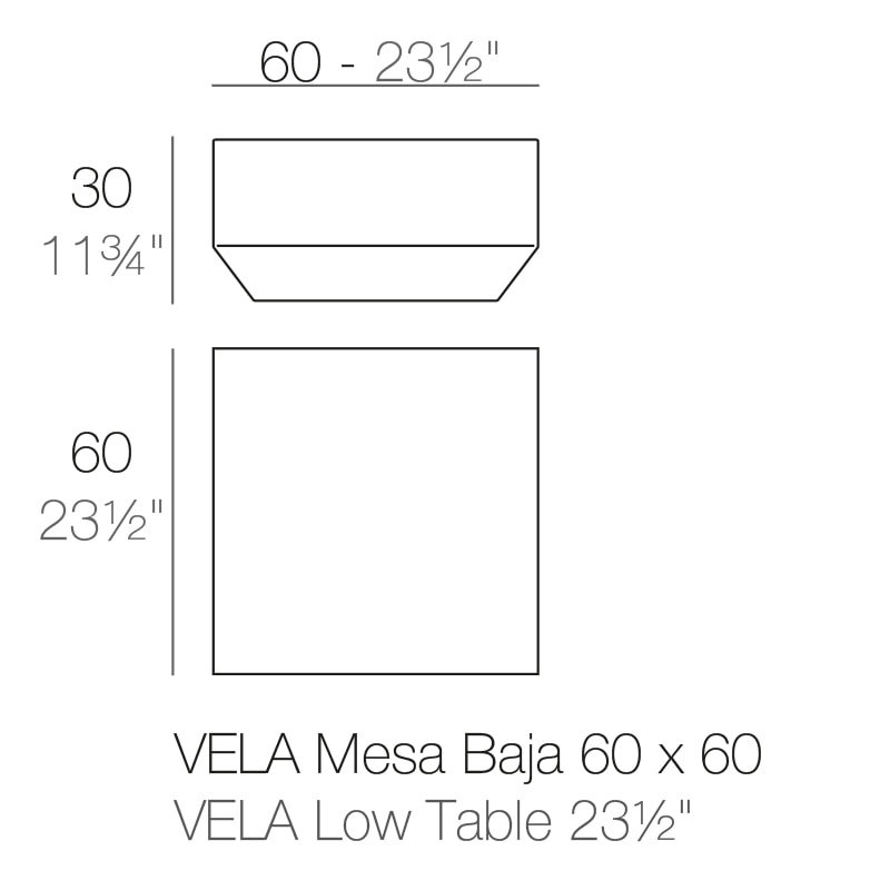 VELA SUNBED TABLE 60x60x30 cm