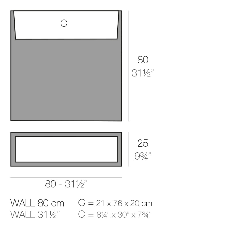 WALL PLANTERS 80x25x80 cm
