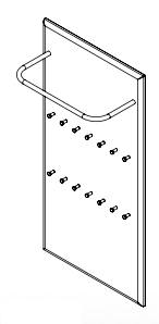 PILLOW GRID mit Garderobenstange für 6 Kleiderbügel und 14 Haken 160x80 cm