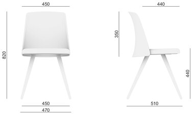 Maßbild Melody Chair 361-D Konferenzstuhl