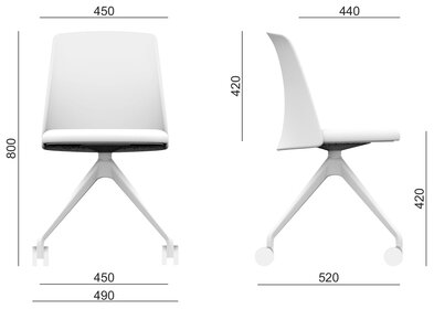 Maßbild Melody Chair 361,F95 Konferenzdrehstuhl