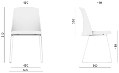 Maßbild Melody Chair 361-Q Konferenzstuhl