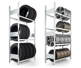 CLIP Reifen- & Felgenregale die richtige Kombination zur Lagerung von PKW-Reifen und Felgen