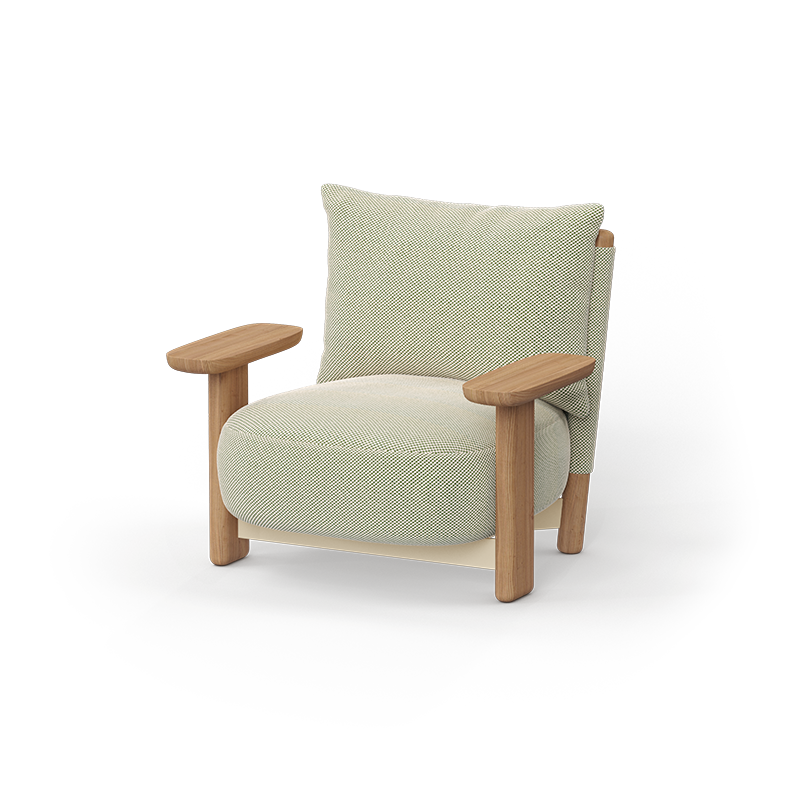 MILOS Holz Lounge Sessel, Ref. 70001
