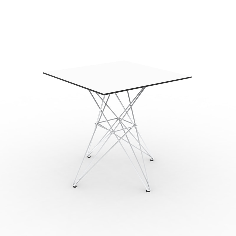 FAZ Tisch mit Edelstahl Gestell, H 72 cm, Ref. 54058C